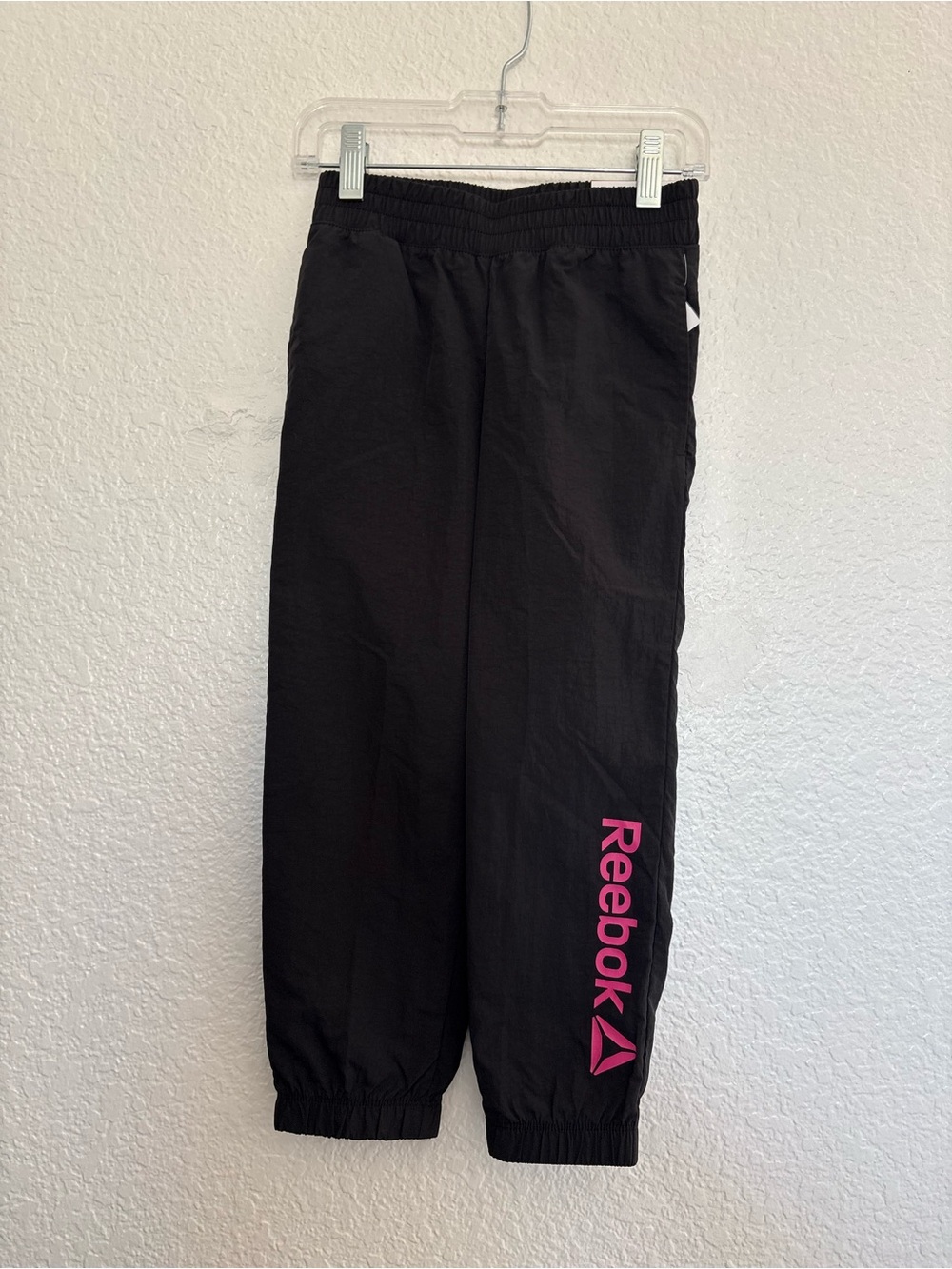 Reebok Black Sweatpants with Pink Logo